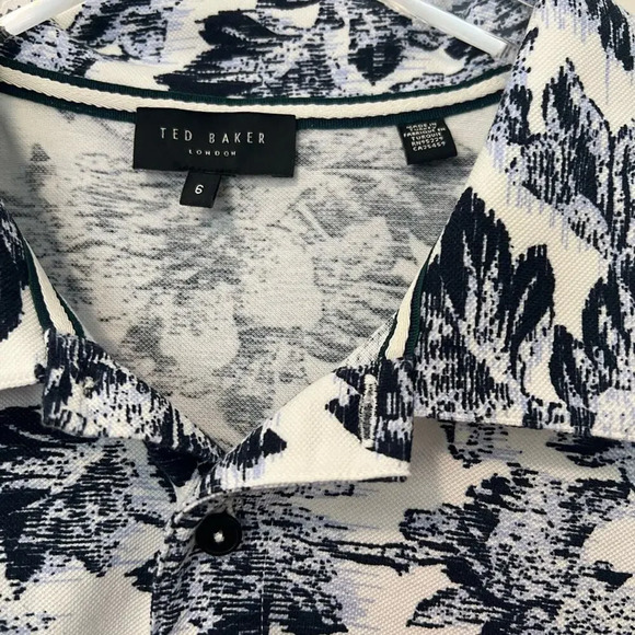 TED BAKER Edinburgh Floral Cotton Polo Shirt size‎ 6 - Picture 5 of 7